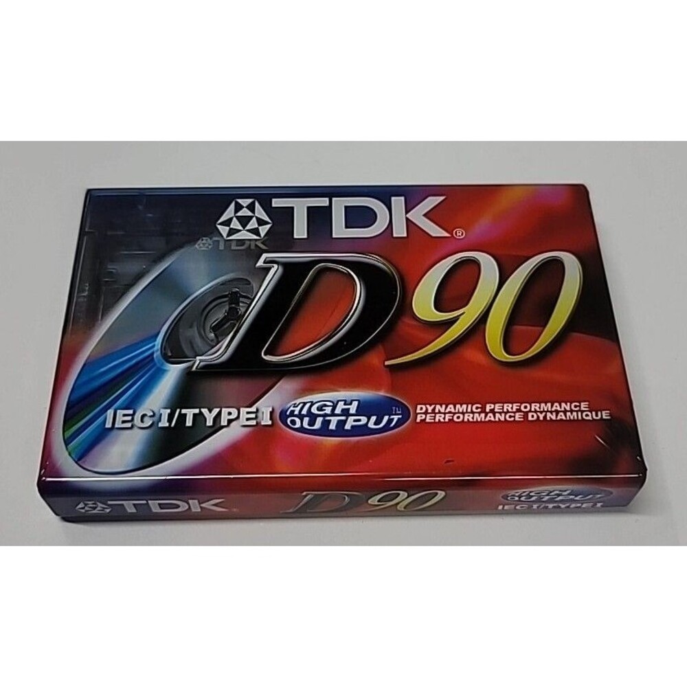 Audio Cassette Tape Blank IECI Type I High Output NEW Sealed (1) One TDK D90
